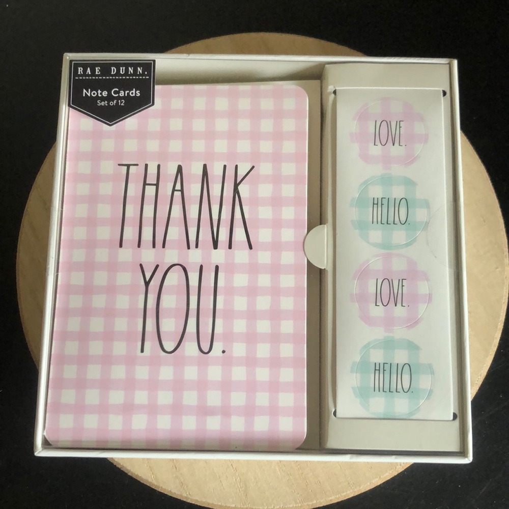 Rae Dunn THANK YOU Note Card Set NIB